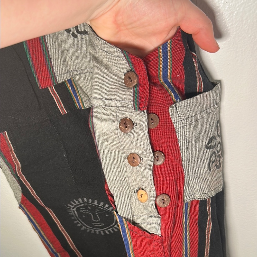 Printed Boho Cloth Overalls Size Small - Picture 4 of 6